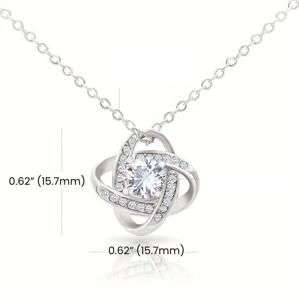 Pendant size: 0.62 in (15.7 mm) wide and tall