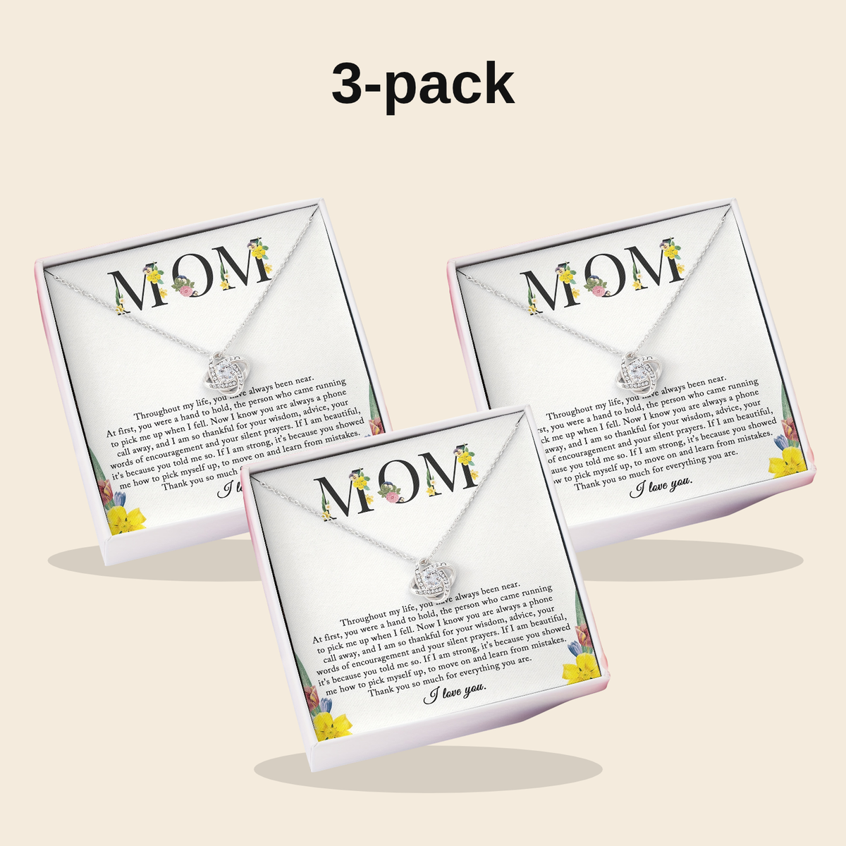 HeartNote 3-pack: three gift boxes with the MOM card